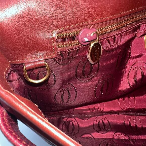 CARTIER Clutch bag Must de Line Pouch Clutch bag Leather Wine Red - Picture 7 of 12